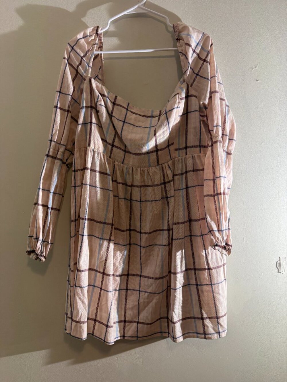 NWT Park & Fifth Thompson Mini Western Plaid Dress White Blue | 4XL